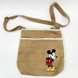 Crossbody Tan Suede Bag Disney Mickey Mouse